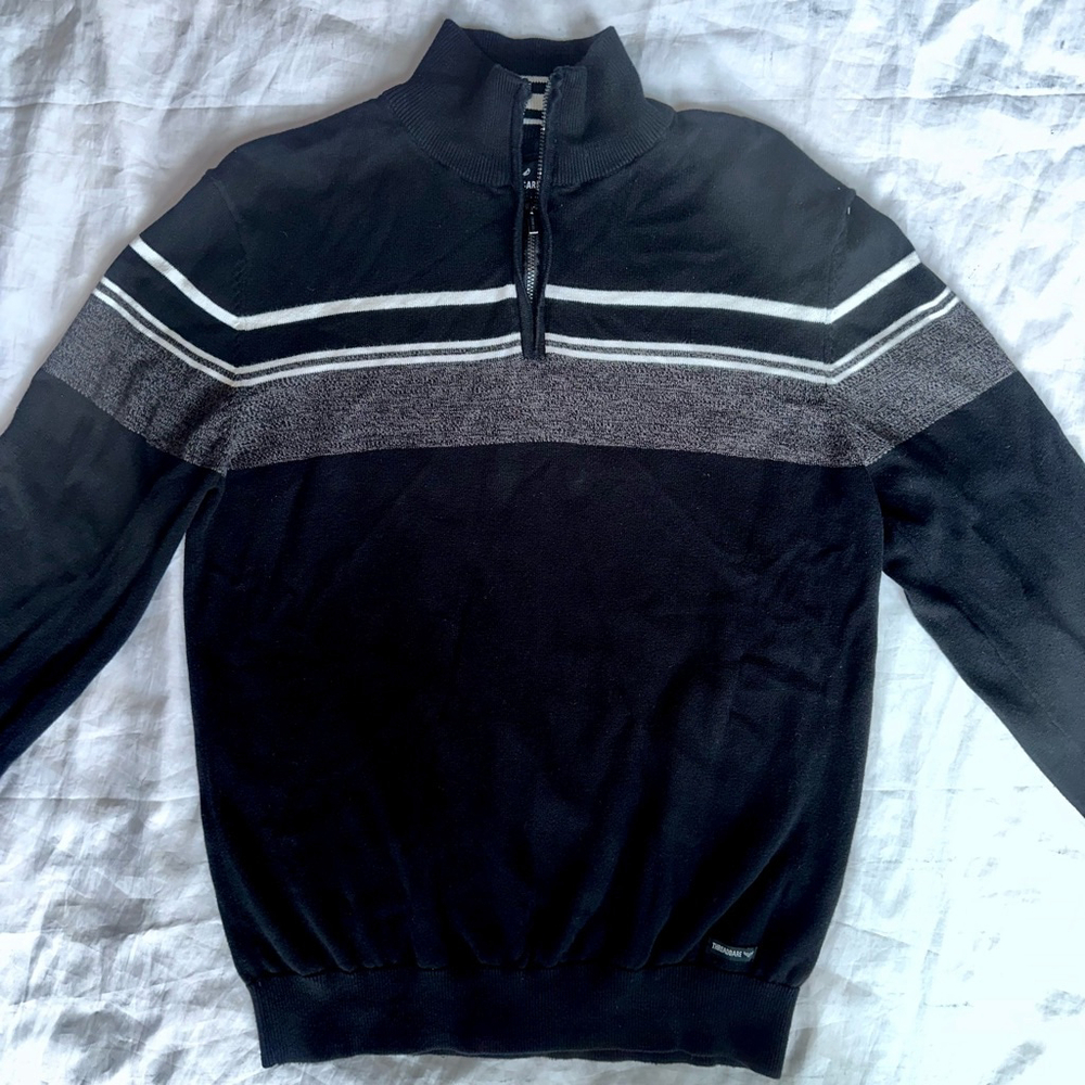 EUC Men’s Medium Threadbare LS Knitted Collared 1/4 Zip Pullover Sweater
